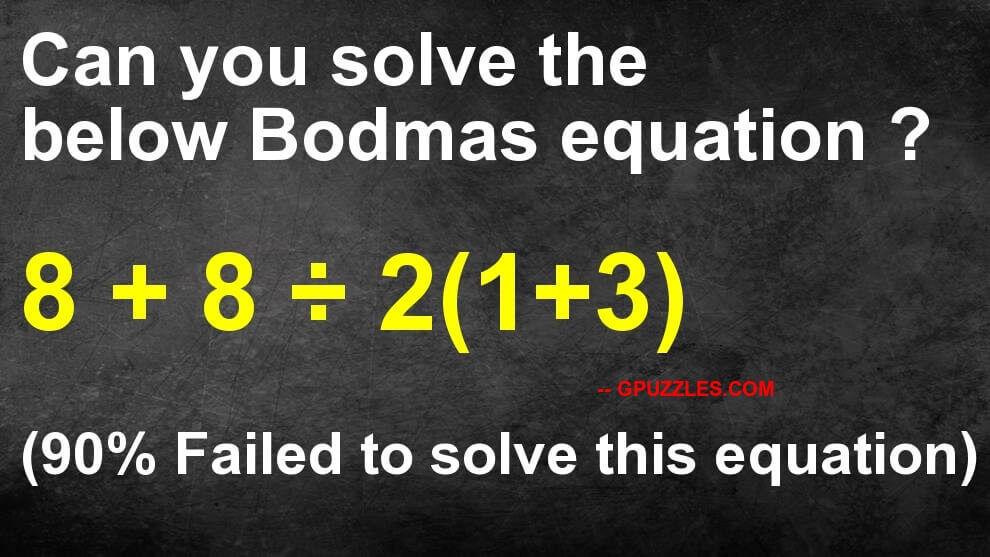 8 + 8 / 2(1+3) Viral Maths Puzzle