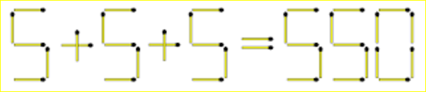 Easy Matchsticks Equation Puzzle