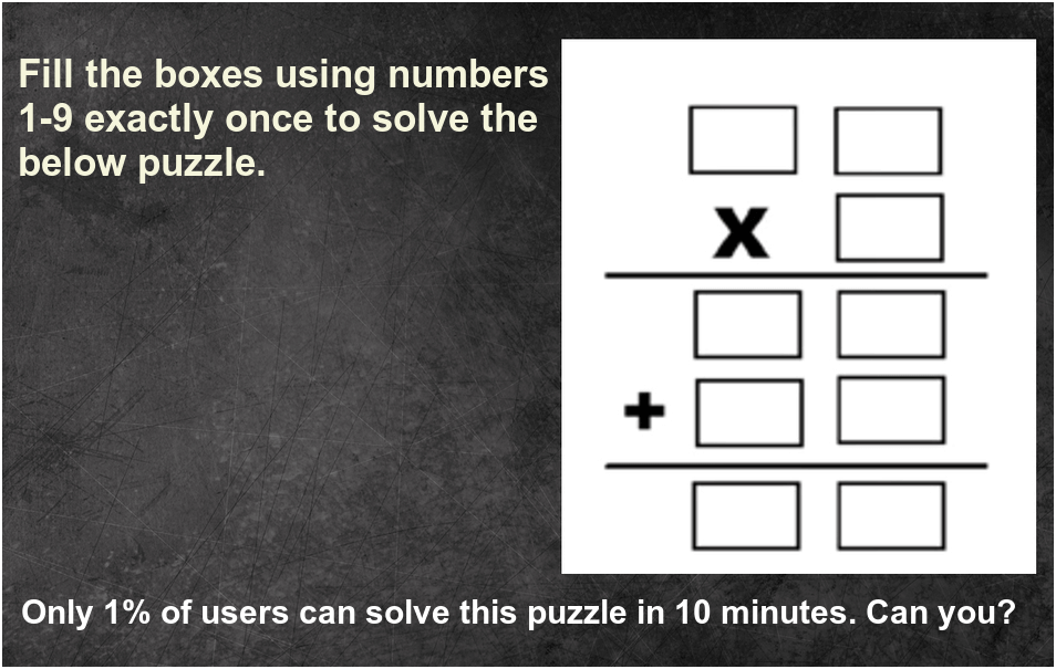 Fill Boxes 1-9 Puzzle