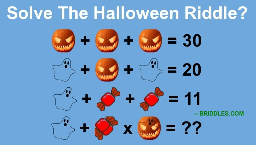 Good Halloween Equation Brain Teaser