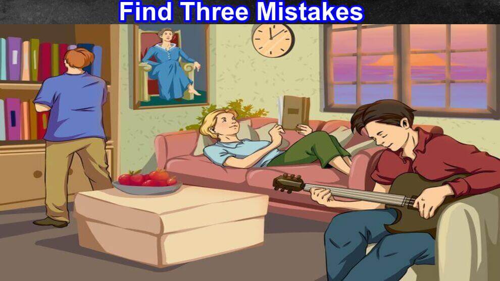 Identify the three mistakes in the picture