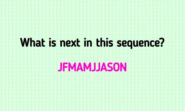 JFMAMJJASON  Letter Series Puzzle