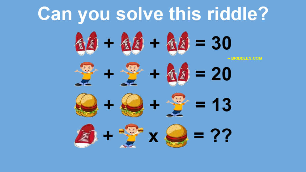 Maths Problem Stumping the internet -  Shoes Boy Burger