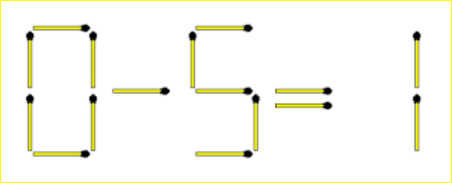 Move one matchstick to make the equation true