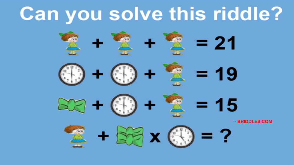 Ribbon Clock Girl Tricky Eye Test Equation Puzzle Ribbon Clock Girl Tricky Eye Test Equation Puzzle