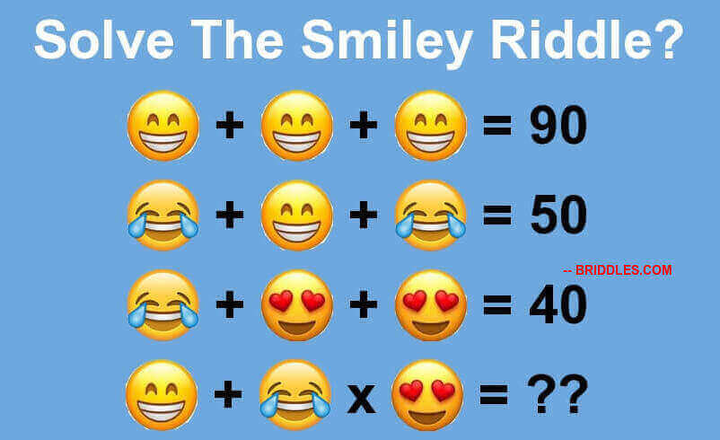 Smiley Algebraic Brain Teaser