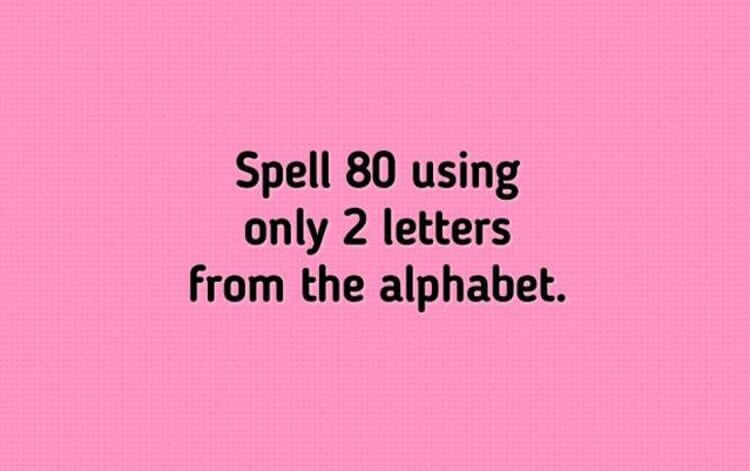 Spell Eighty Brain Teaser