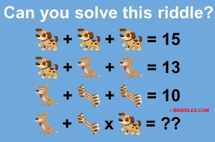 Two Dog And Bones Maths Algebraic Puzzle