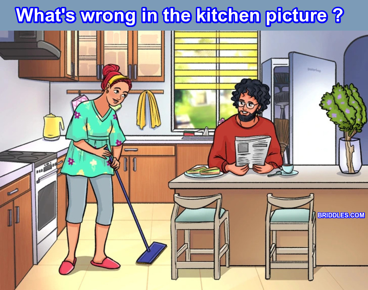 What appears to be wrong in the kitchen picture below